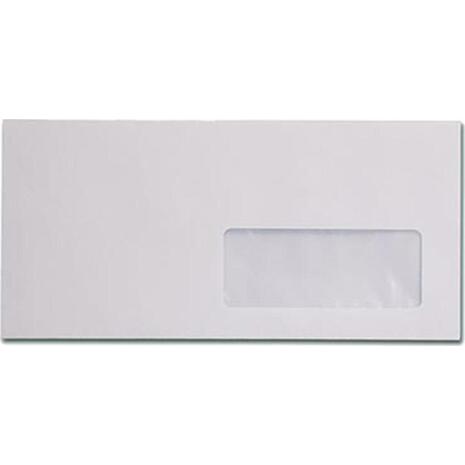 Φάκελος αλληλογραφίας λευκός 11x23cm με δεξί παράθυρο (1 τεμάχιo) (Λευκό)